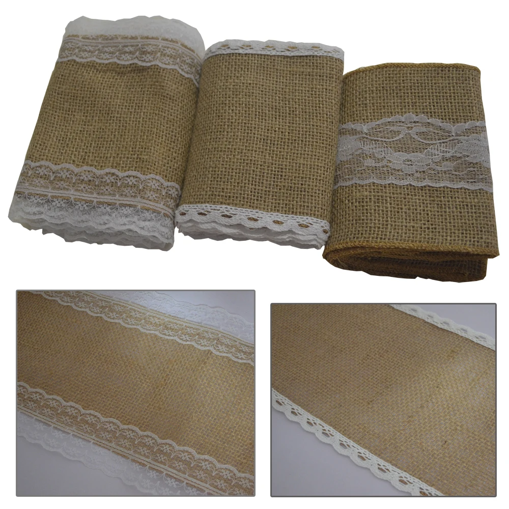 

Vintage Retro Natural Jute Table Gadget Wedding table Runner Length 275cm/180cm Christmas Restaurant Dining Room Table Cover