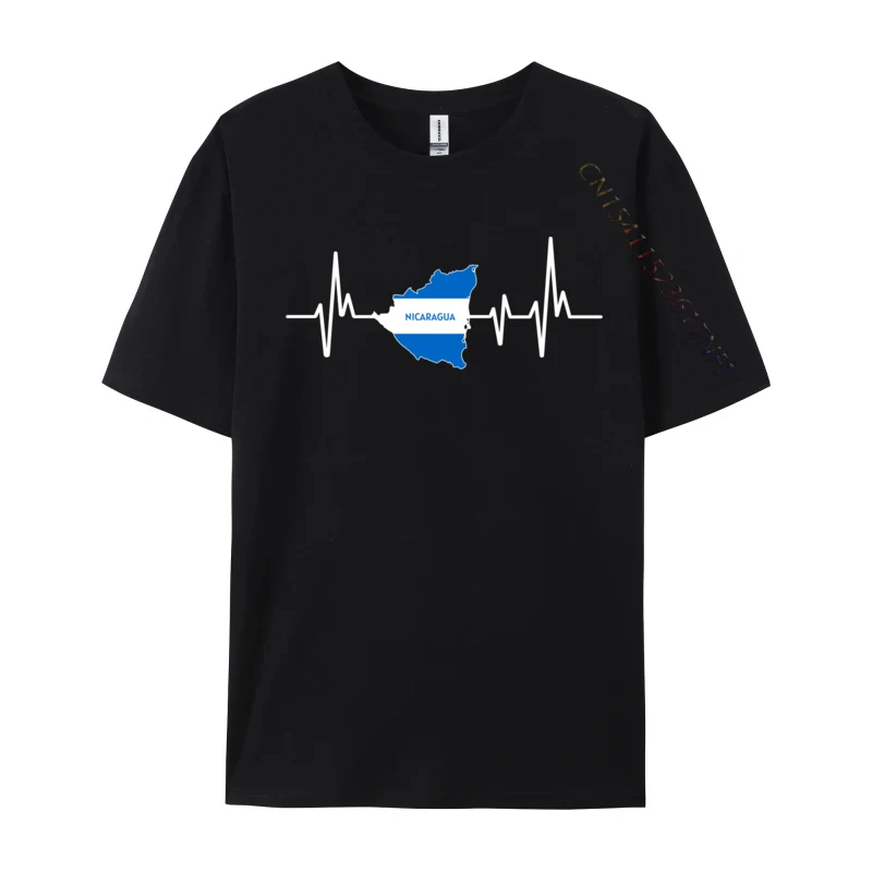 Heartbeat Design Nicaraguan Flag Nicaragua Family T Shirt Summer 2024 New Fashion Cotton Tops Printed Tshirts For Men