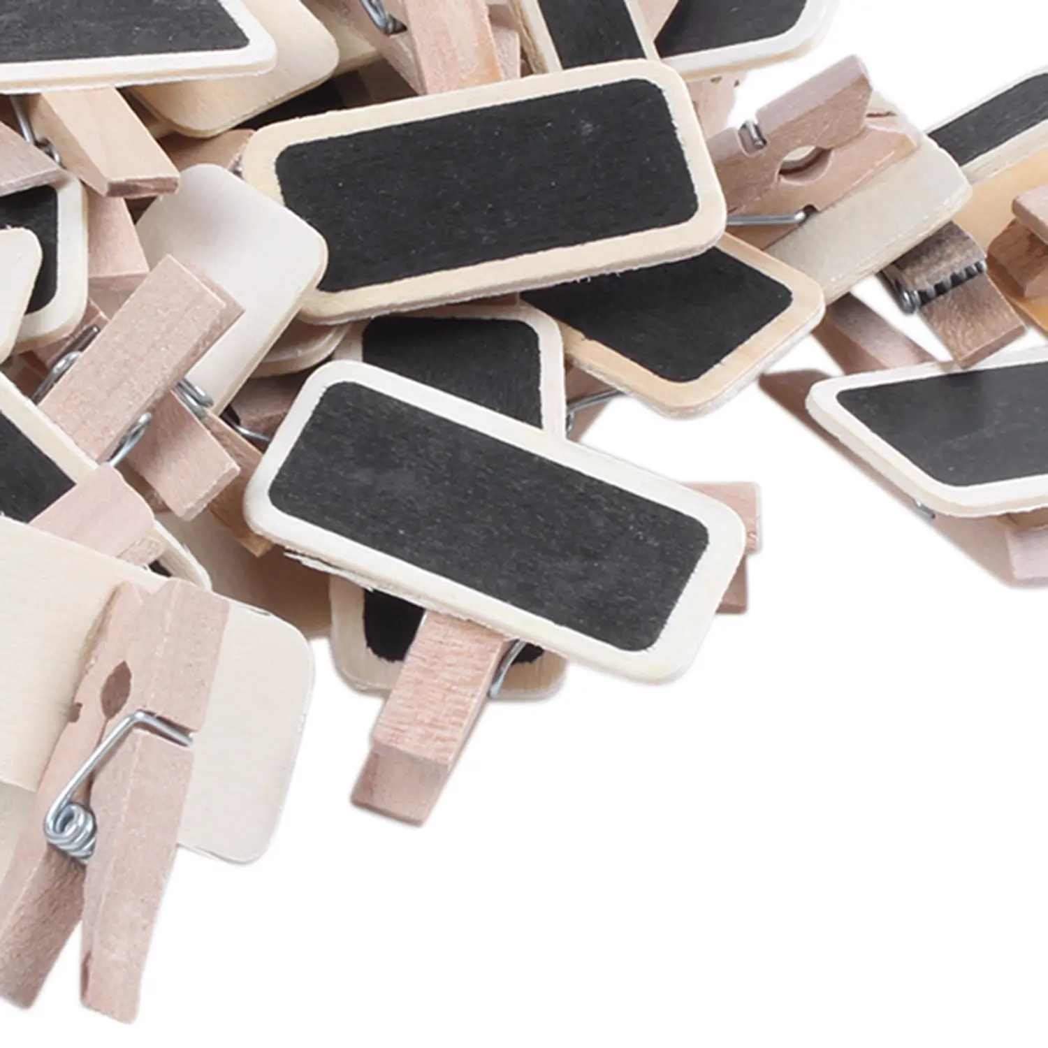 

50 Mini blackboard wood message slate rectangle clip clip panel card memos label brand price place number table