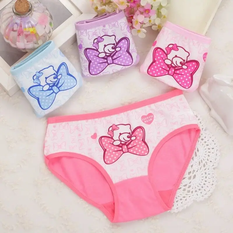 

4pcs/lot Fashion Design Cartoon Panties New Cotton Short Pants 2023 Cartoon Panties Girls' Underwear Briefs 2-10Years