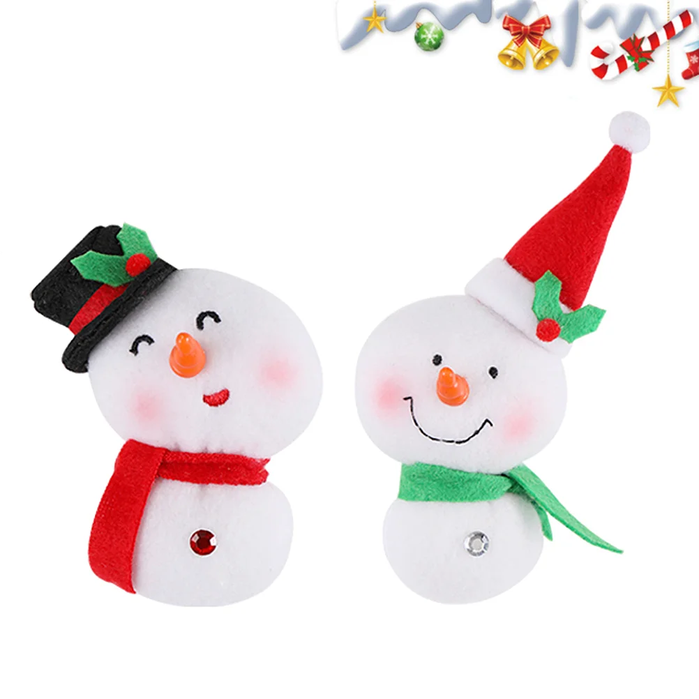 

2 Snowman Fridge Stickers Festive Funny Refrigerator Stickers for Festivals Banquet