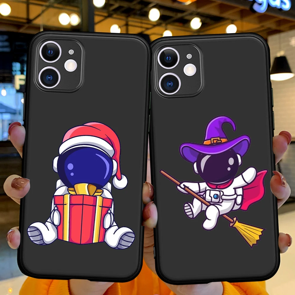

Мультяшный астронавт Рождество Хэллоуин для IPhone 11 12 13 14 11 Pro X XS Max XR 6 7 8 Plus SE чехол для телефона Мягкий Силиконовый ТПУ etui