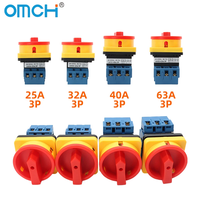 Фото OMCH 1 шт. 25A/32A/40A/63A 3P 4P LW30 переключатель навесного замка с панелью ВКЛ-ВЫКЛ 440 В управления питанием №5