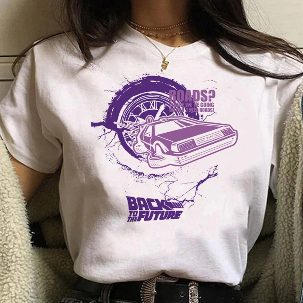 

Back to the Future top women anime Y2K comic t-shirts female streetwear Japanese anime clothes