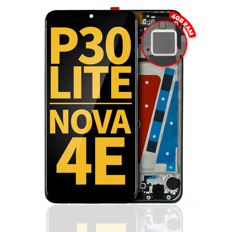 

LCD Screen With Frame Replacement For Huawei P30 Lite (2019) / Nova 4e (4GB RAM) (Refurbished) (Midnight Black)