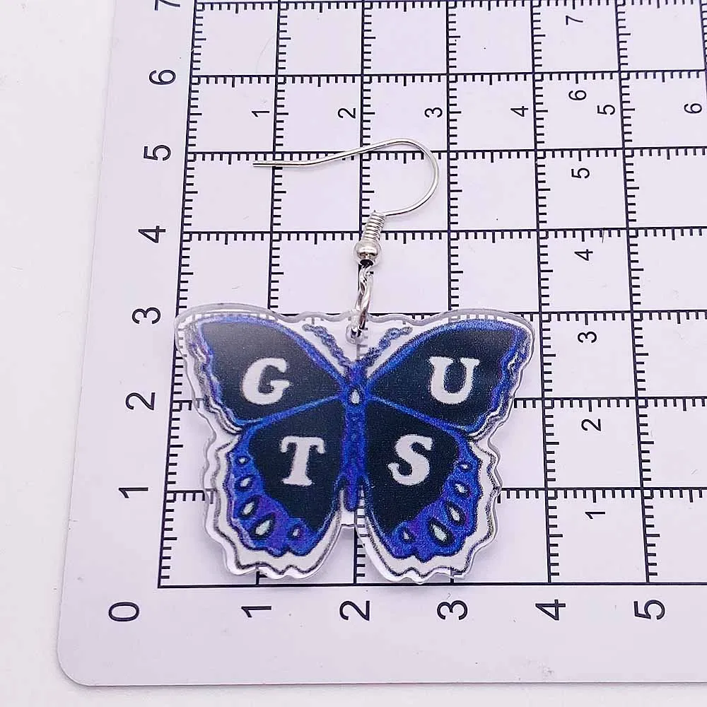 Витые серьги акриловые в виде фиолетовых бабочек для женщин девушек фанатов