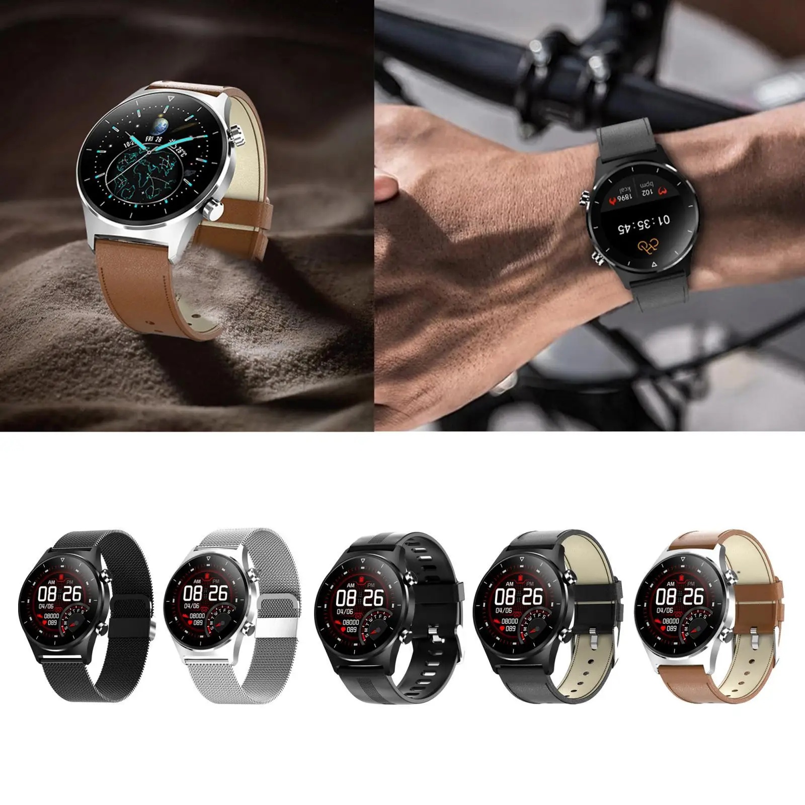 

1.28" Full Bluetooth 5.0 Smartwatch Bracelet Blood Oxygen Waterproof IP68