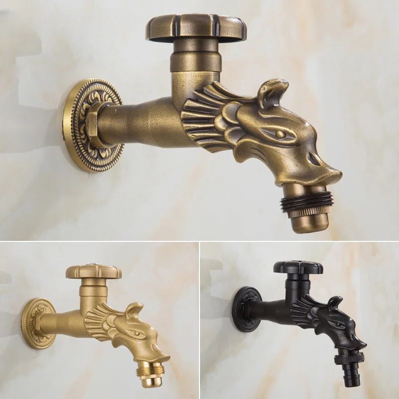 

Antique all copper washing machine faucet, single cold outdoor faucet