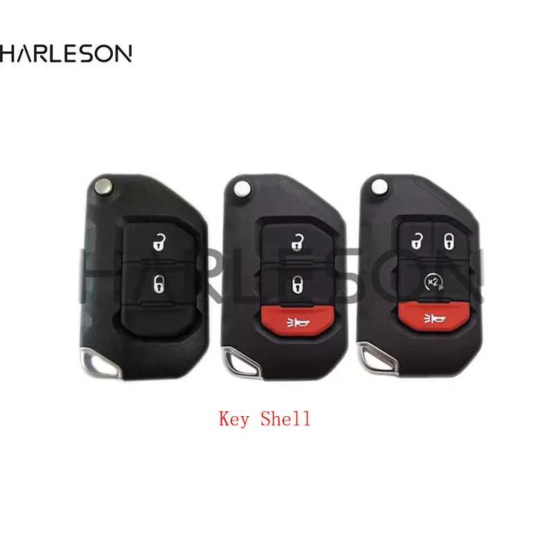 Flip Remote Control Car Key Shell Case With 2 / 3 / 4 Buttons for Jeep Wrangler Gladiator 2018 2019 2020 Fob OHT1130261