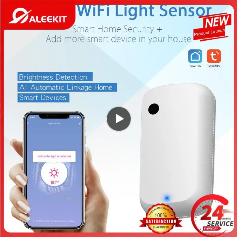 

1/2/3PCS Wifi Illuminance Sensor Mini Tuya Smart Wireless Light Sensor Brightness Sensor Smart Home Smart Life 0-1000lux