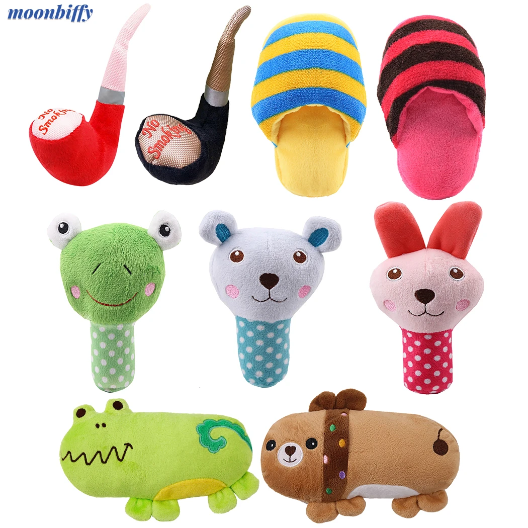 

New Plush Squeaky Green Frog Puppy Chew Toy Interactive baby Toys Sound Toys For Small Medium Dogs mini plush lot