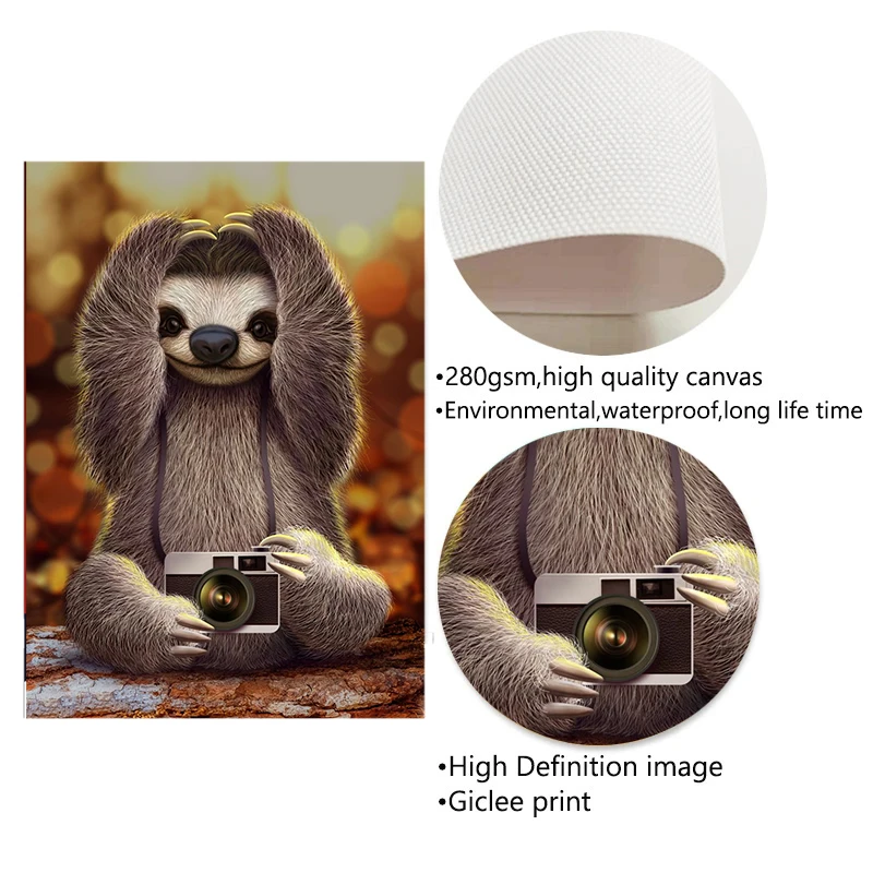 Забавные милые постеры с изображением ленивецов семьи еды танцев животные на