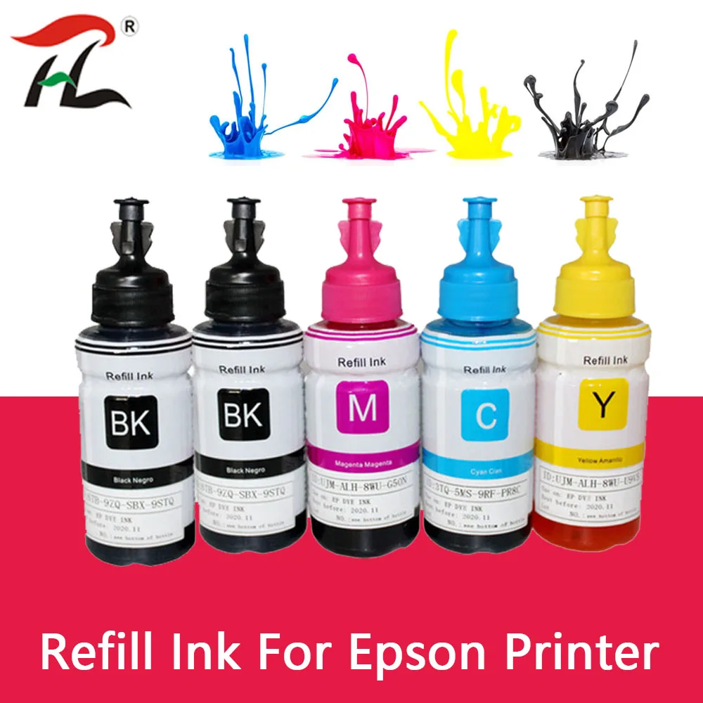 

5PK Dye Ink For Epson L120 L132 L222 L310 L364 L380 L382 L486 L566 L800 L805 L1300 ET-2650 Printer T664 Refill Dye Ink For Epson