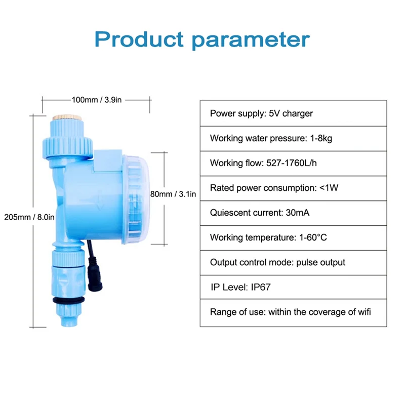 

Automatic Sprinkler System Irrigation Controller APP Remote Control WiFi Connection with Rain Sensor Watering Timer