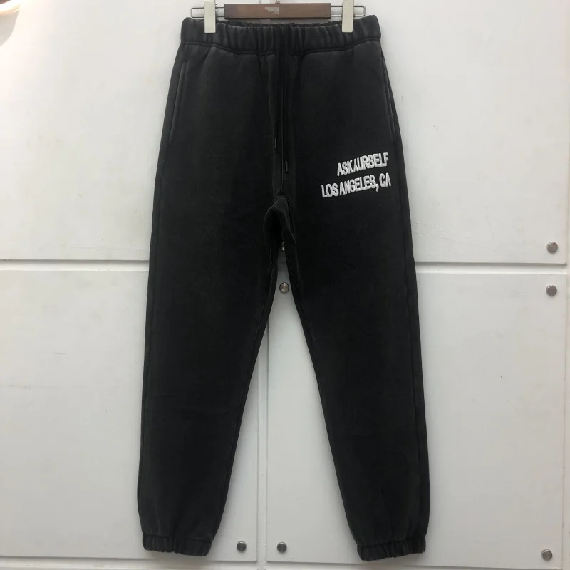 

Men Women Best Quality Vintage Cross Heavy Fabric Pants Drawstring High Street Askyurself Overalls Washed Askyurself Sweatpants