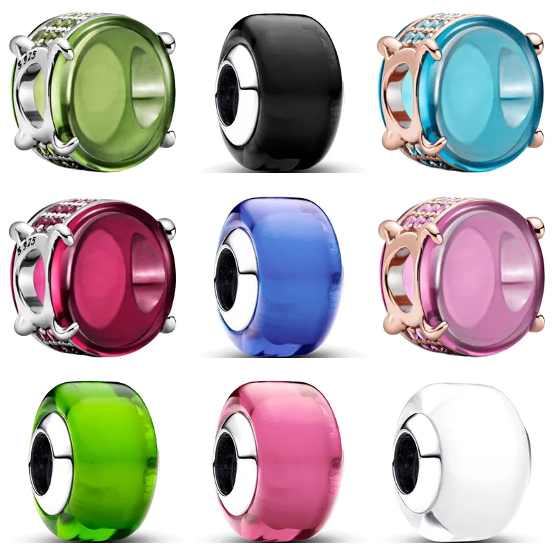 Бусины-шармы из серебра 925 пробы с муранским стеклом