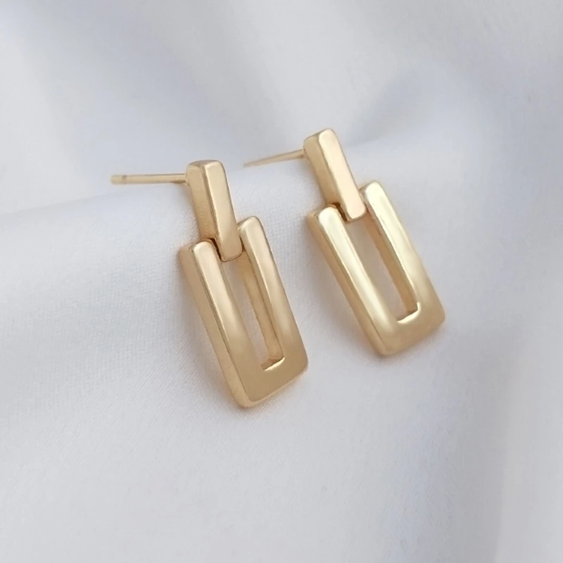 

12Pcs Color Retention 14K True Gold Filled Copper Chain Stud Earrings DIY Jewelry Making Accessories Findings