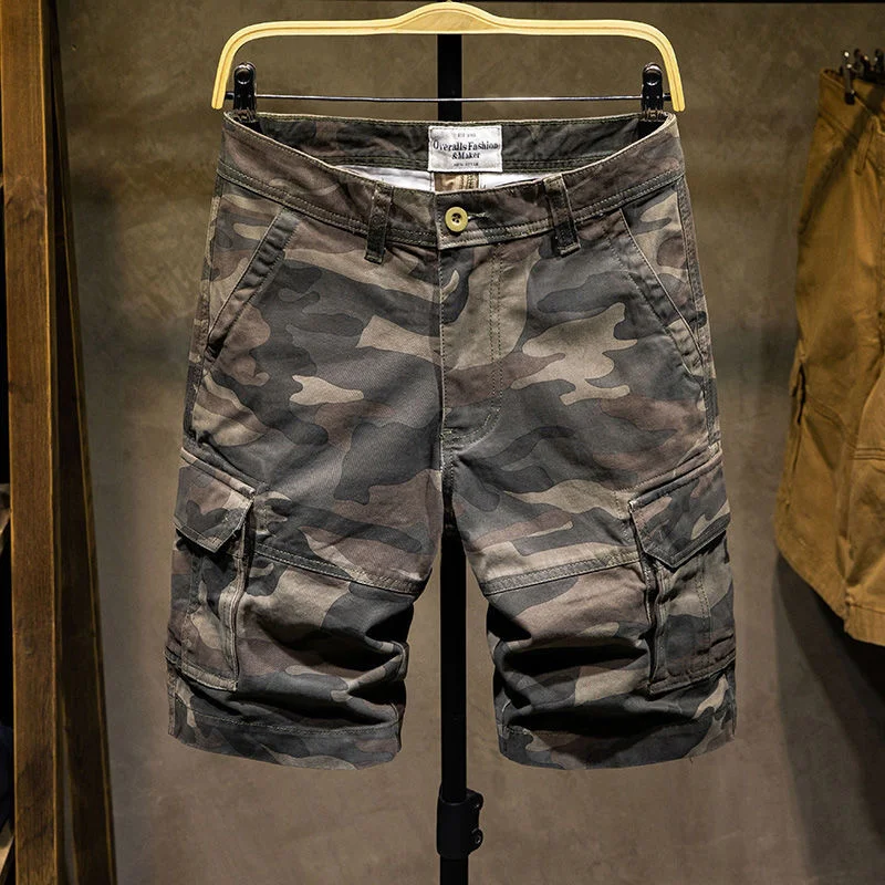 

2023 Summer Caro Sorts Men Camouflae Camo Casual Multi-Pocket Bay Sorts Streetwear ip op Military Tactical Sorts Q65