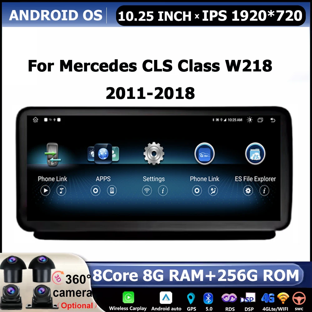 Мультимедийный плеер GPS Navi автомобильное радио Carplay для Mercedes Benz CLS Class W218 2011-2018 Android
