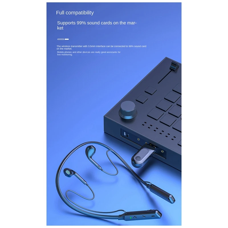 Беспроводные наушники для мониторинга 2 4G Bluetooth двухрежимные спортивные