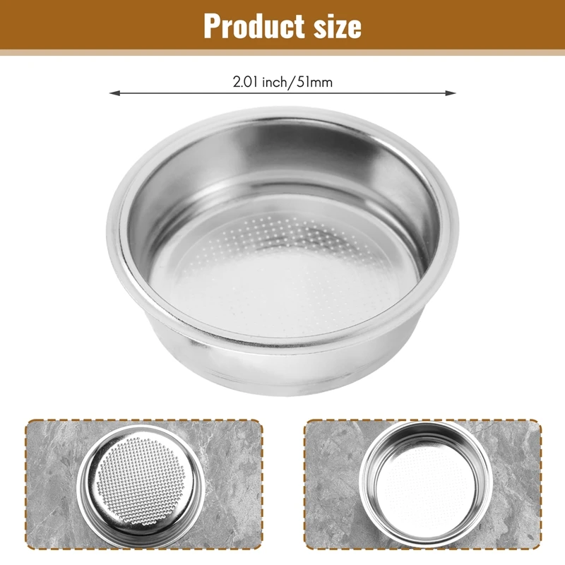 Фильтр для кофе корзина чашки фильтра из нержавеющей стали 51 мм фильтры