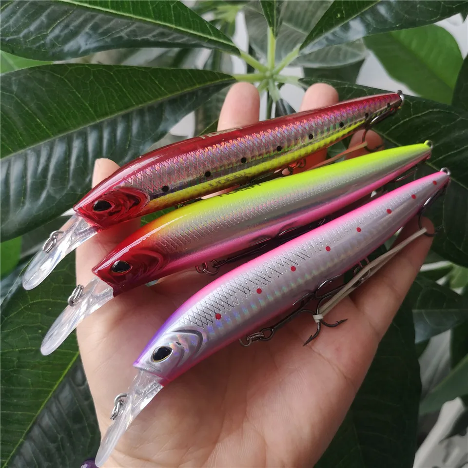 

NOEBY 3PCS Ultra Long Casting Minnow Fishing Lure 135mm 41g Sinking Jerkbaits Artificial Hard Bait for Bass Tackle Fishing Lures