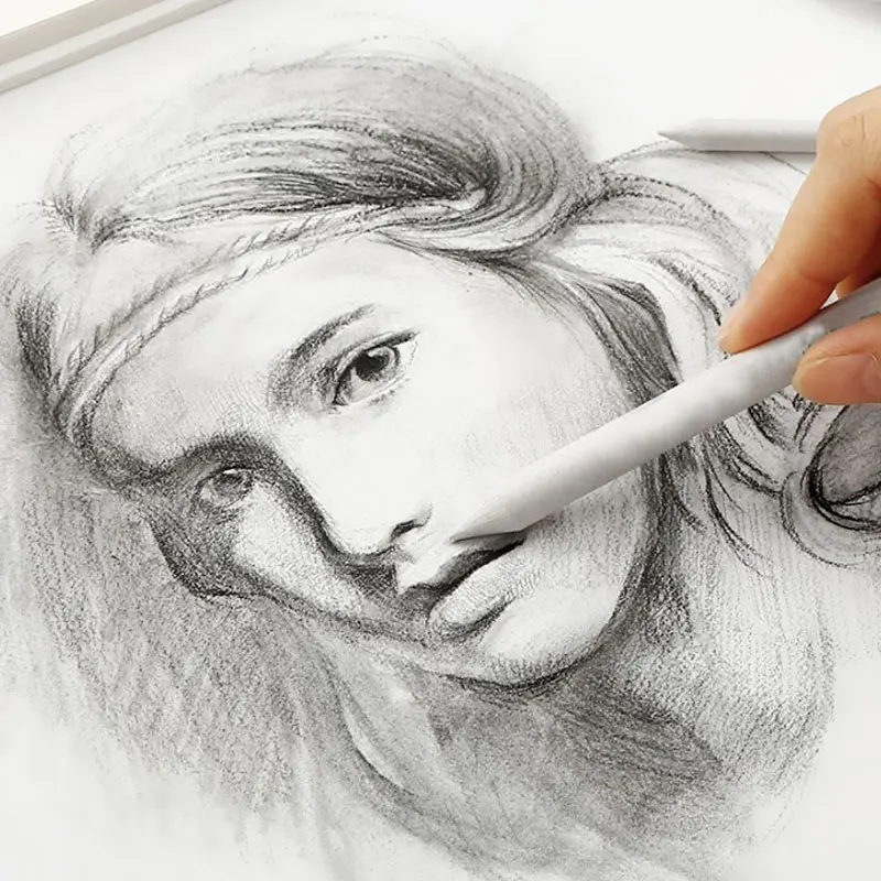 

6pcs/set White Blending Smudge Stump Stick Tortillon Sketch Art Drawing Charcoal Sketcking Tool Rice Paper Pen Supplies