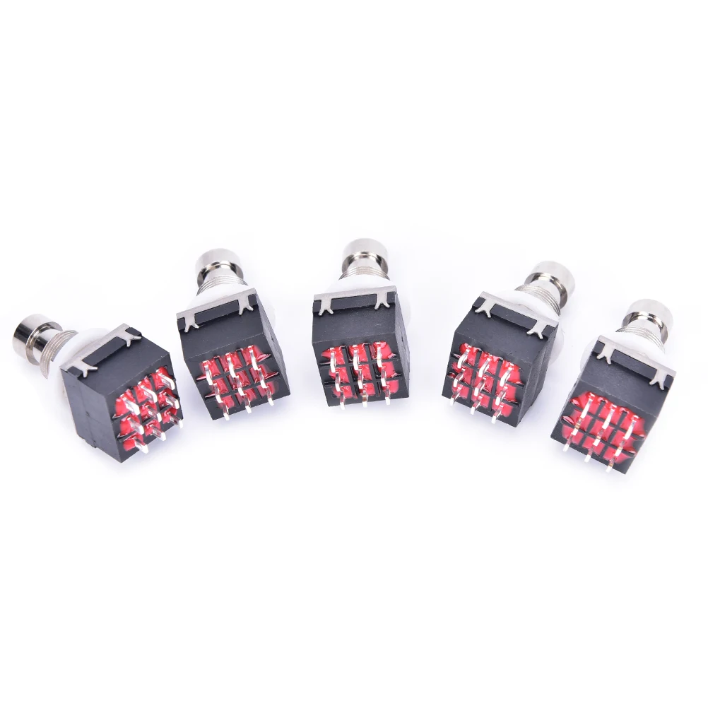 

New 5 Pcs 3PDT 9-Pin Guitar Effects Stomp Switch Pedal Box Foot Metal True Bypass