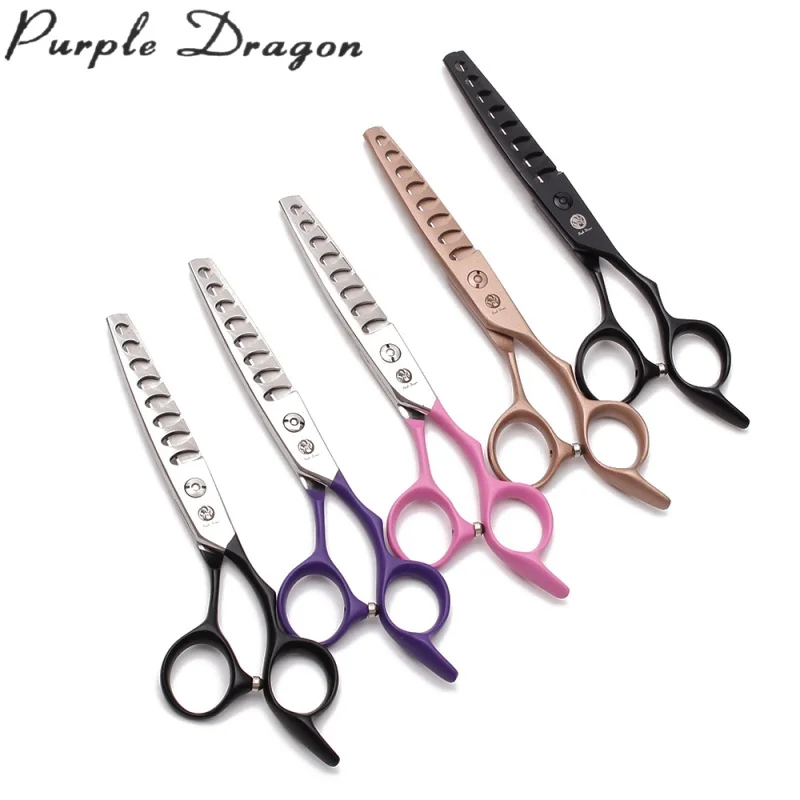 

50Pcs 6 inch 17cm Purple Dragon JP 440C Wholesale Cutting Shears Thinning Scissors Haircut Scissors Professional Hair Scissors
