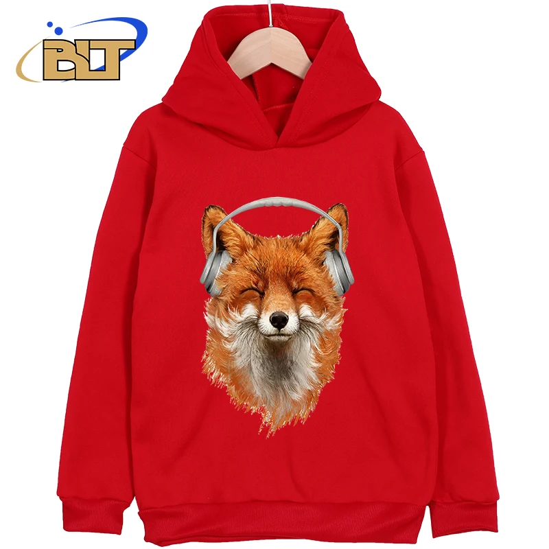 Детская Классическая спортивная одежда с принтом улыбающейся музыкальной лисы