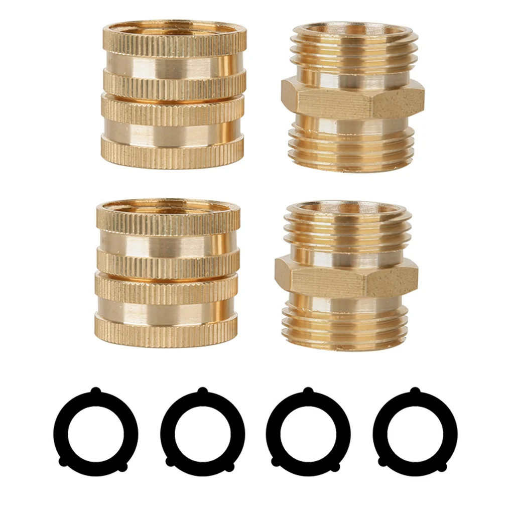 

Набор адаптеров для садового шланга «штырь-штырь» «гнездо-гнездо», латунный Соединитель 3, 4 дюйма с дополнительными 4 шайбами