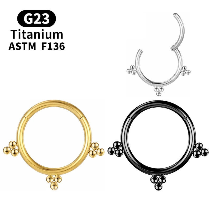 

Piercing Clicker Zircon Nasal Septum Ring Cartilage Tragus G23 Hinge Section Industrial Body Jewelry Titanium Women Helix Labret