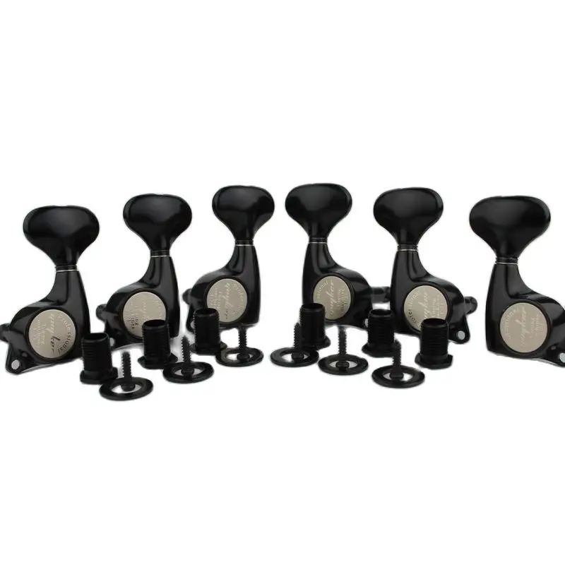 

Guyker 6Pcs Guitar Machine Heads1:21 Sealed Tuning Key Pegs Tuners Set Replacement for ST Tele SG Style Electric Black