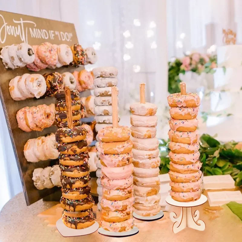 

Wedding Decoration Wood Donuts Wall Wooden Holds Stand Dessert Doughnut Table Holder Kids Birthday Party Supplies Baby Shower