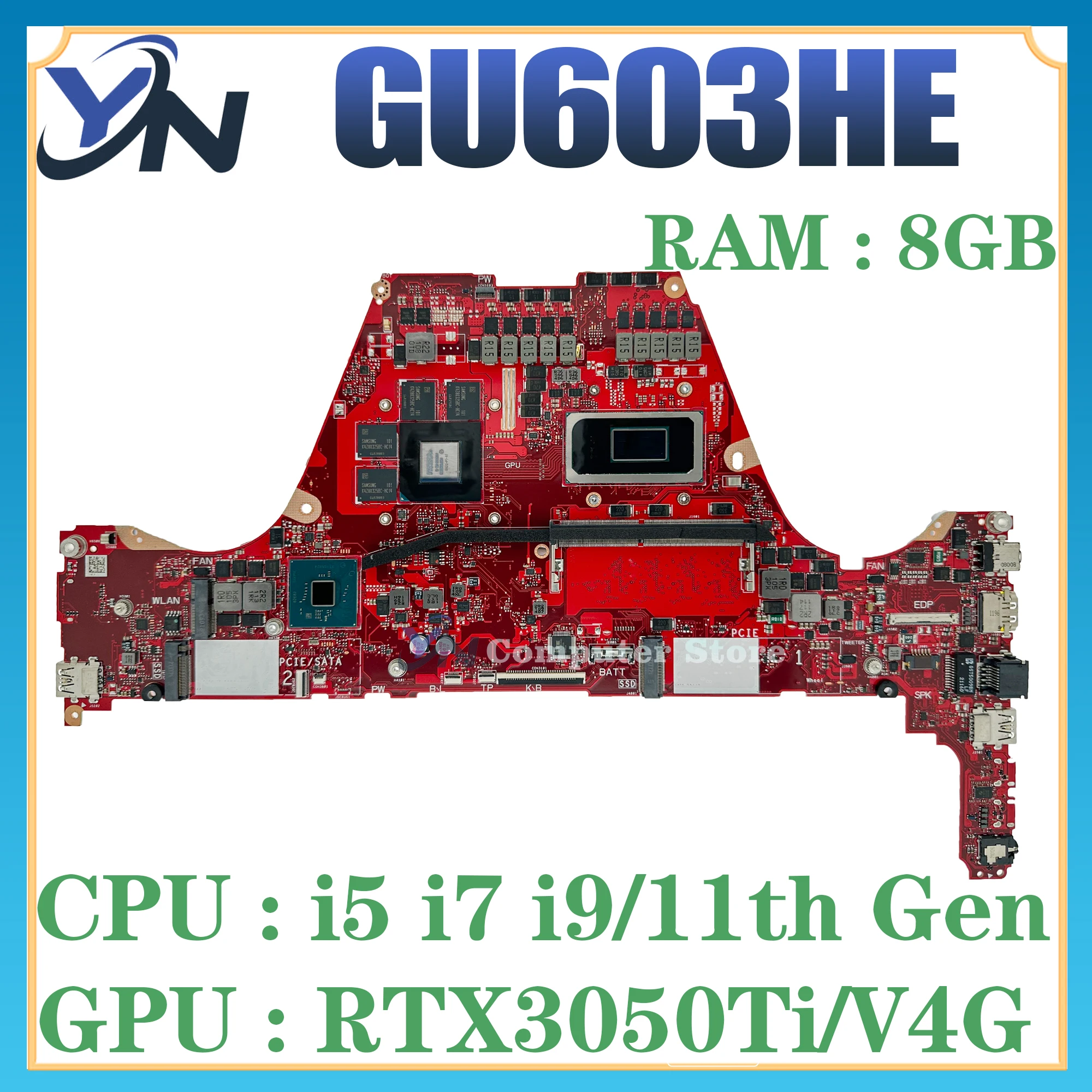 

Mainboard For ASUS ROG Zephyrus M16 GU603HE Laptop Motherboard i5 i7 i9 11th Gen RTX3050Ti-V4G RAM/8GB 100% Test OK