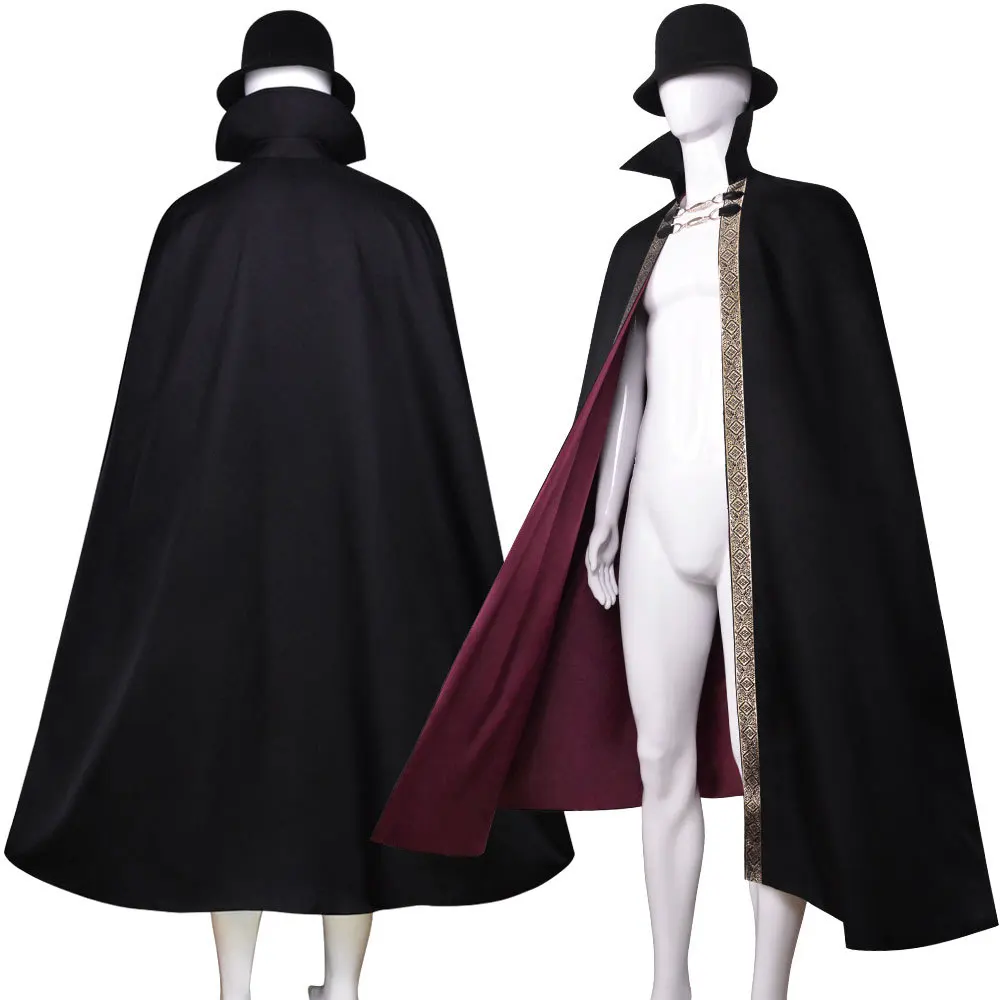 Medieval Renaissance Gothic Retro Noble Baron Prince Cloak Jackets Coat Knight Vampire Demon Halloween Carnival Cosplay Costume