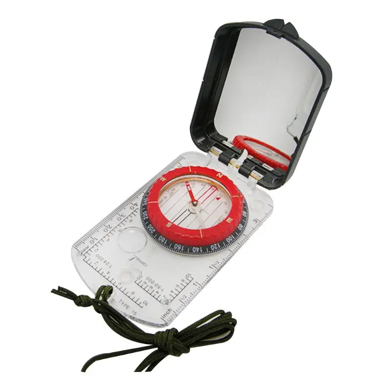 

Sturdy Acrylic Ruler Magnifier Mirror Compass Lanyard Waterproof Pocket Size Out