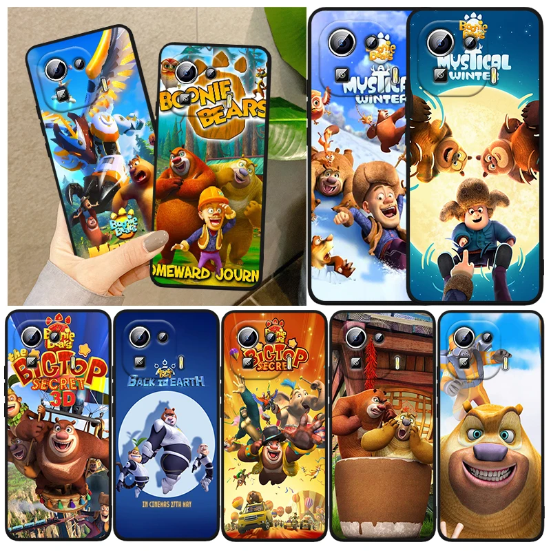 

Cartoon Boonie Bears Cover For Xiaomi Mi 13 Pro Lite 12X 12 11 11T 11i 10T 10 Pro Lite Ultra 5G Black Phone Case