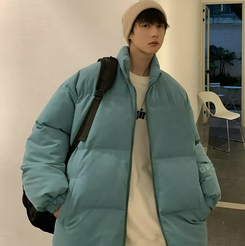 coat thick warm stand collar winter parka men windproof women's winter jackets harajuku men's winter jacket