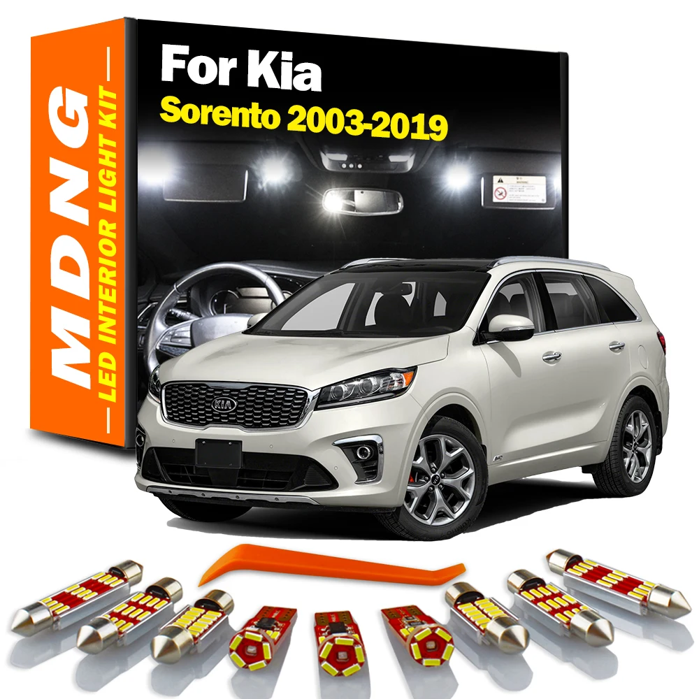 MDNG Canbus Car Accessories LED Interior Light Kit For 2003-2015 2016 2017 2018 2019 Kia Sorento Map Reading Trunk Dome Lamp
