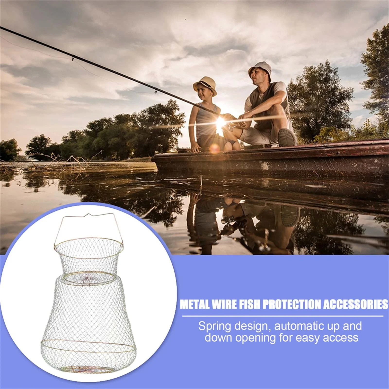 Crab Pot Fishing Accessory Iron Cage Trap Bling Accessories Net Outdoor Container Tools Basket Bag enlarge