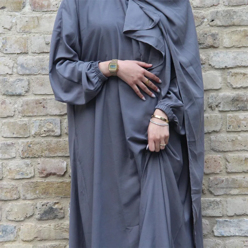 Рамадан мусульманский Дубай абайя цельный твердый Нида молитвенный хиджаб платье цзилбаб кафтан исламский скромный халат африканские пла...