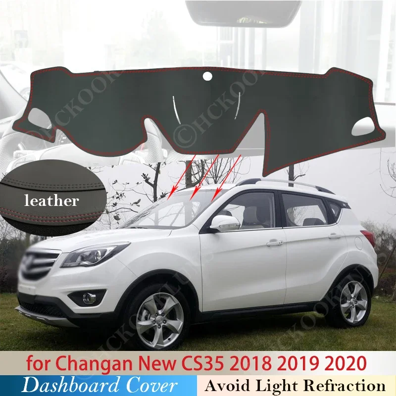 Нескользящий коврик из искусственной кожи для Changan New CS35 2018 ~ 2020 чехол приборной
