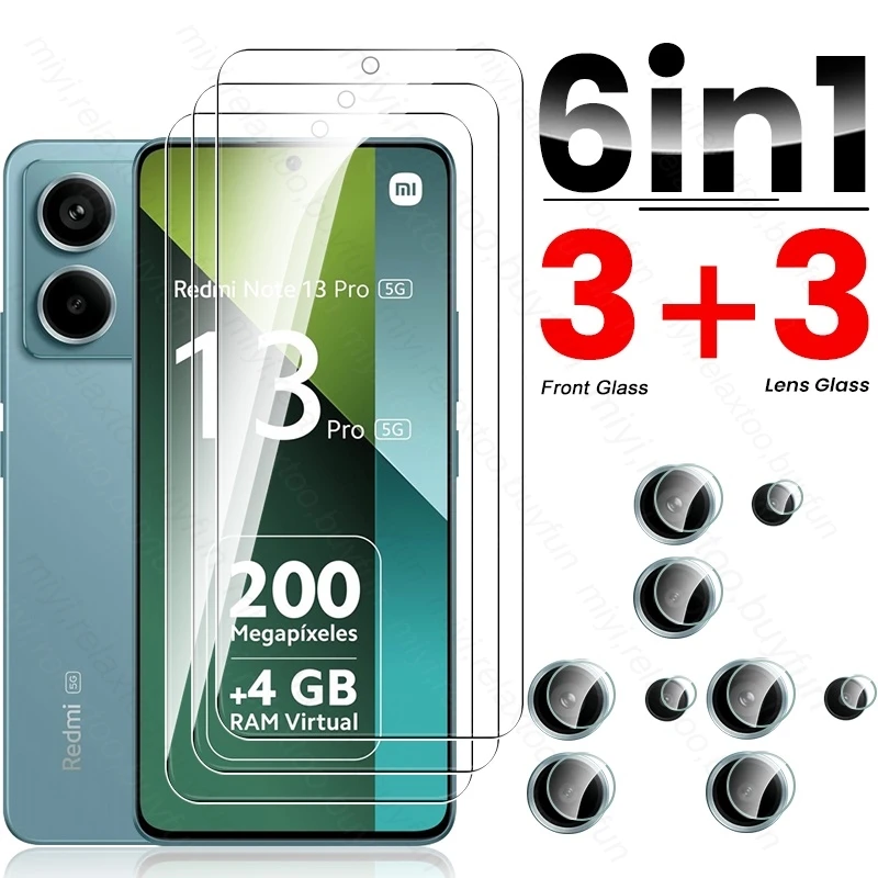 6в1 RedmiNote13Pro 5G закаленное стекло для Redmi Note 13 Pro Note13Pro 4G Защитное Redmy Not 13Pro 4/5G Пленка