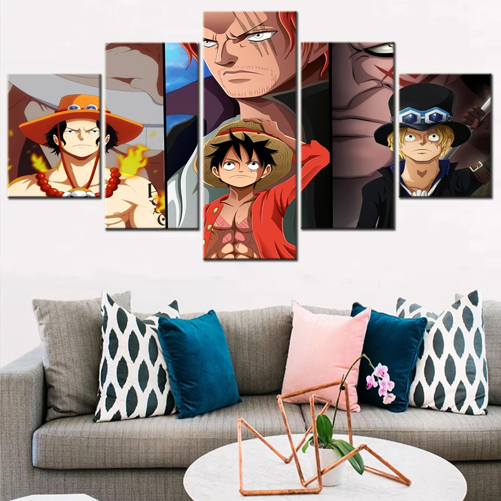 

Canvas Japan Anime Monkey D. Luffy Paintings for Home Decoration Pictures Poster HD Print Wall Art Modular Living Room Framework