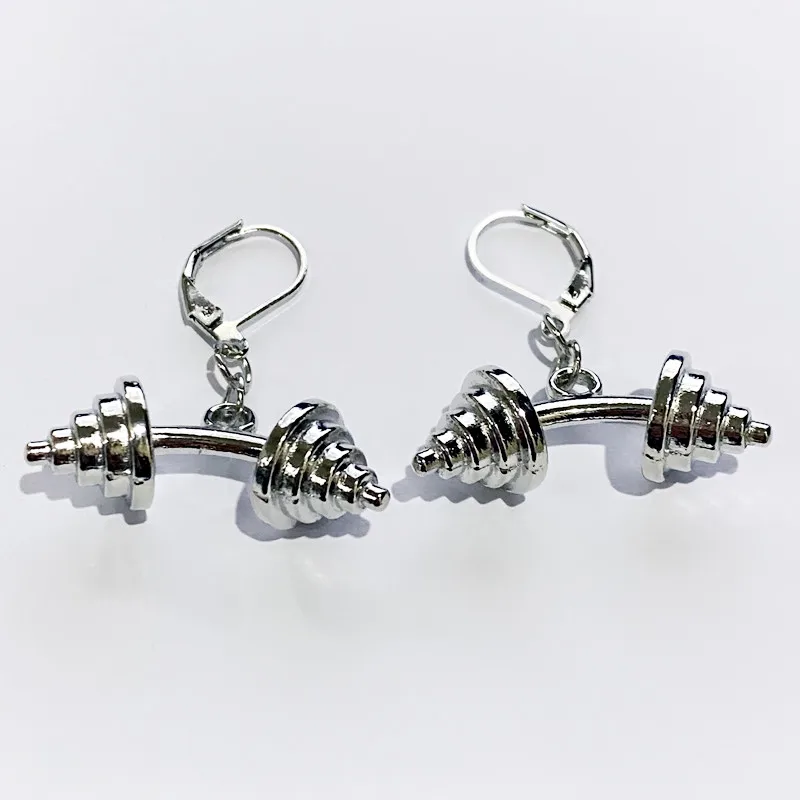 

New Products Hot Selling Fashion Trend Jewelry Creative Design Small Dumbbell Pendant Earring Jewelry