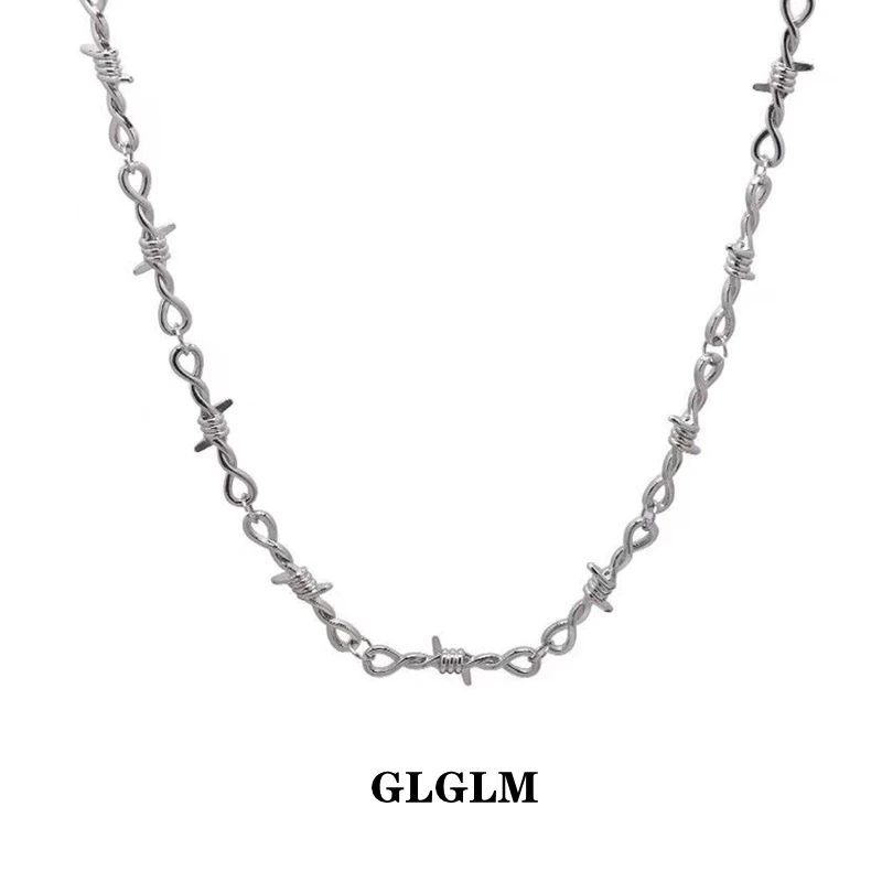 

GLGLM маленькая проволока, железная подвеска, Женское Ожерелье В Стиле Хип-хоп, готический панк, колючая проволока, Маленькая подвеска, подарок