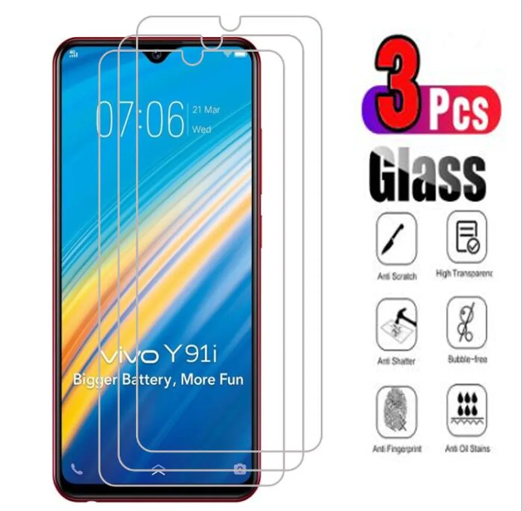 3 шт. стекло для Vivo Y91i Y93 Y93s Y95 Y97 Z1 Z1i Z3 Z3i V5 Lite V23 Y21A Y21e Y33 Y33T Y55 Y75 Pro 5G Защитная крышка