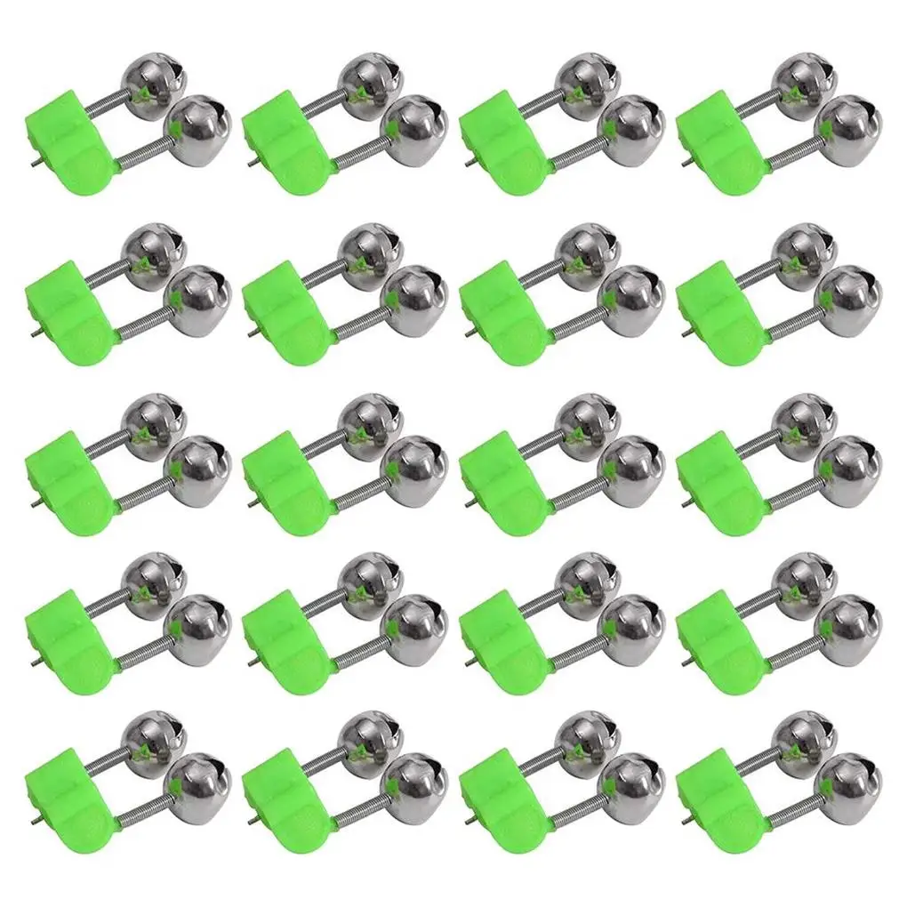 

20 Pieces Fishing Rod Bell Portable Double Alarms Tackle Bells for