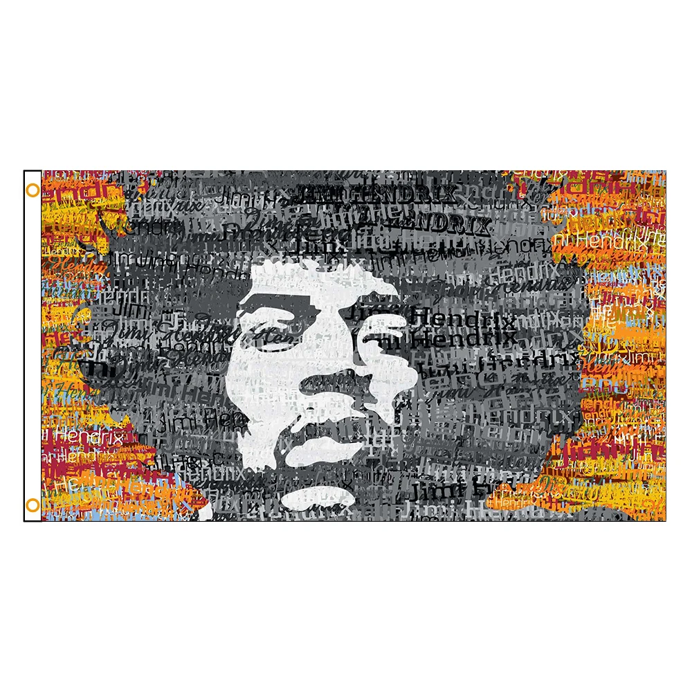 

90x150 см Флаг Джими Хендрикс из полиэстера Печатный Бог гитары баннер для украшения